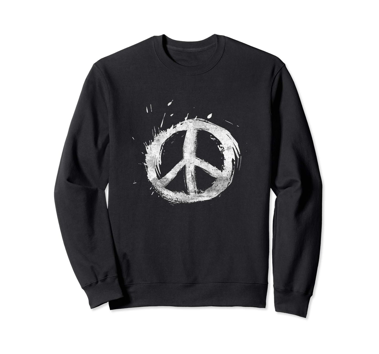 Peace Sign White Paint Splatter Sweatshirt - Minimalist Print Men Women - T-Shirt, Sweatshirt, Hoodie