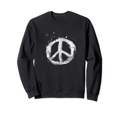Peace Sign White Paint Splatter Sweatshirt - Minimalist Print Men Women - T-Shirt, Sweatshirt, Hoodie