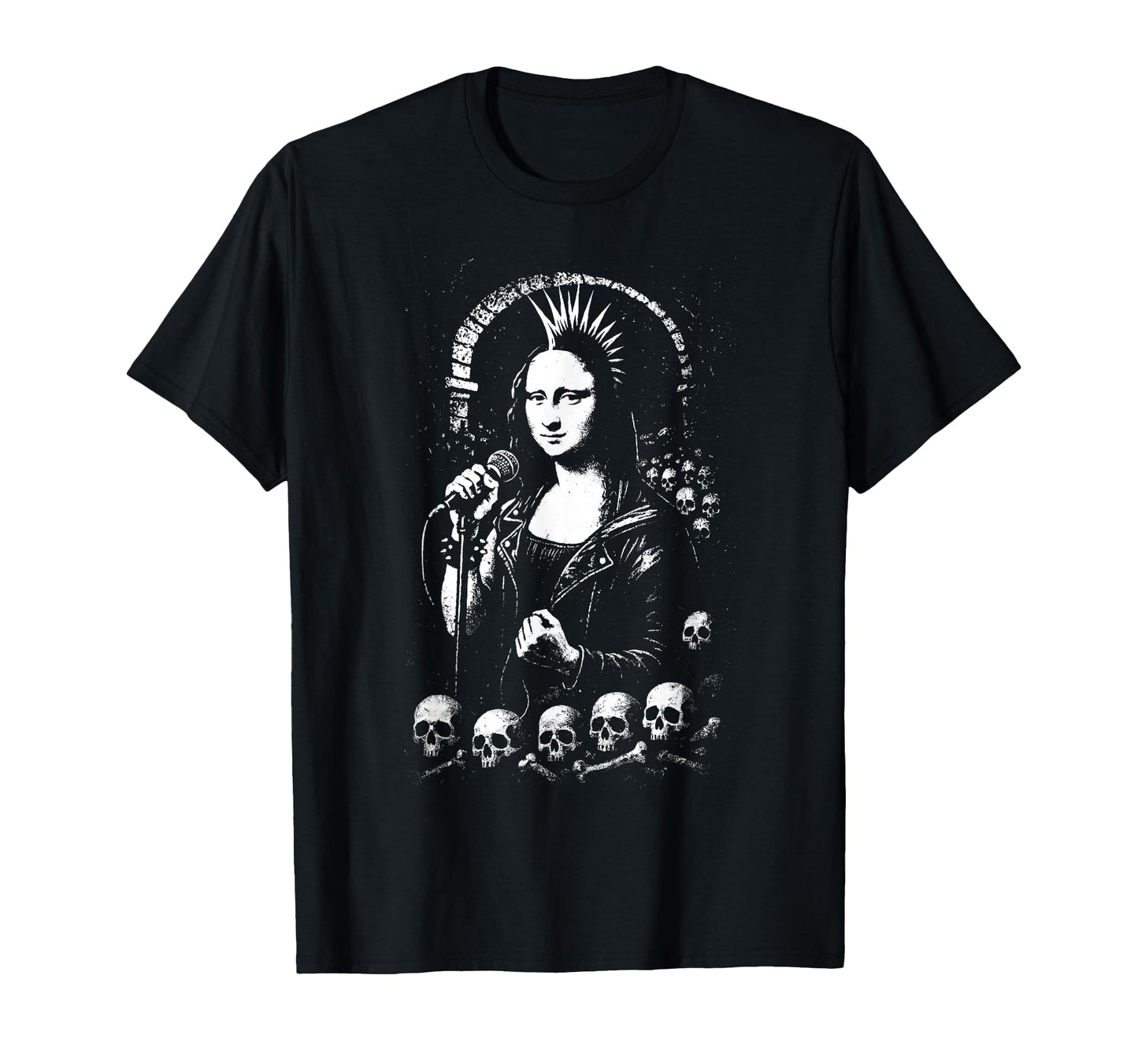 Distressed Punk Mona Lisa Graffiti Grunge T-Shirt - Unique Graphic Unisex - T-Shirt, Sweatshirt, Hoodie