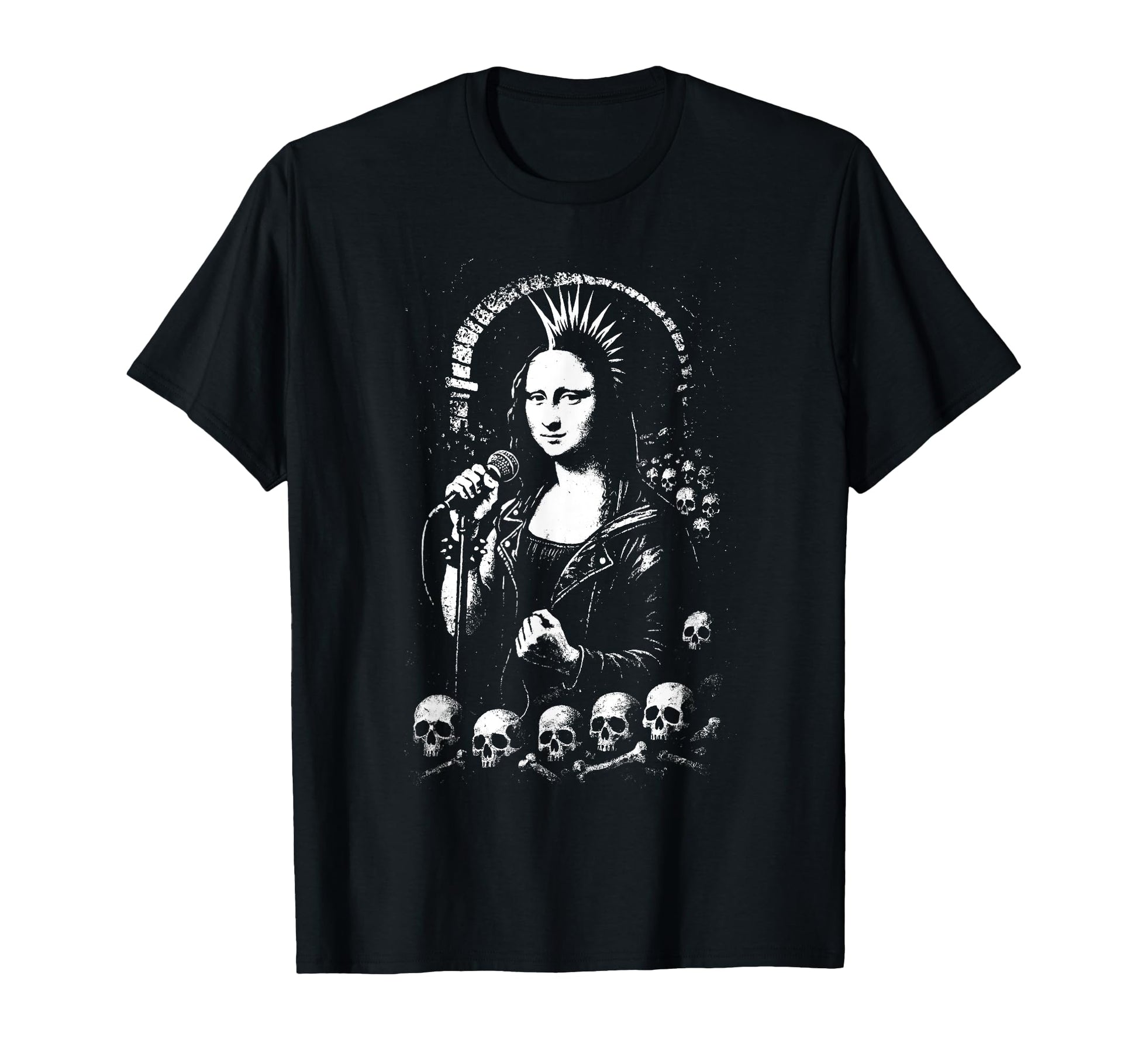 Distressed Punk Mona Lisa Graffiti Grunge T-Shirt - Unique Graphic Unisex - T-Shirt, Sweatshirt, Hoodie
