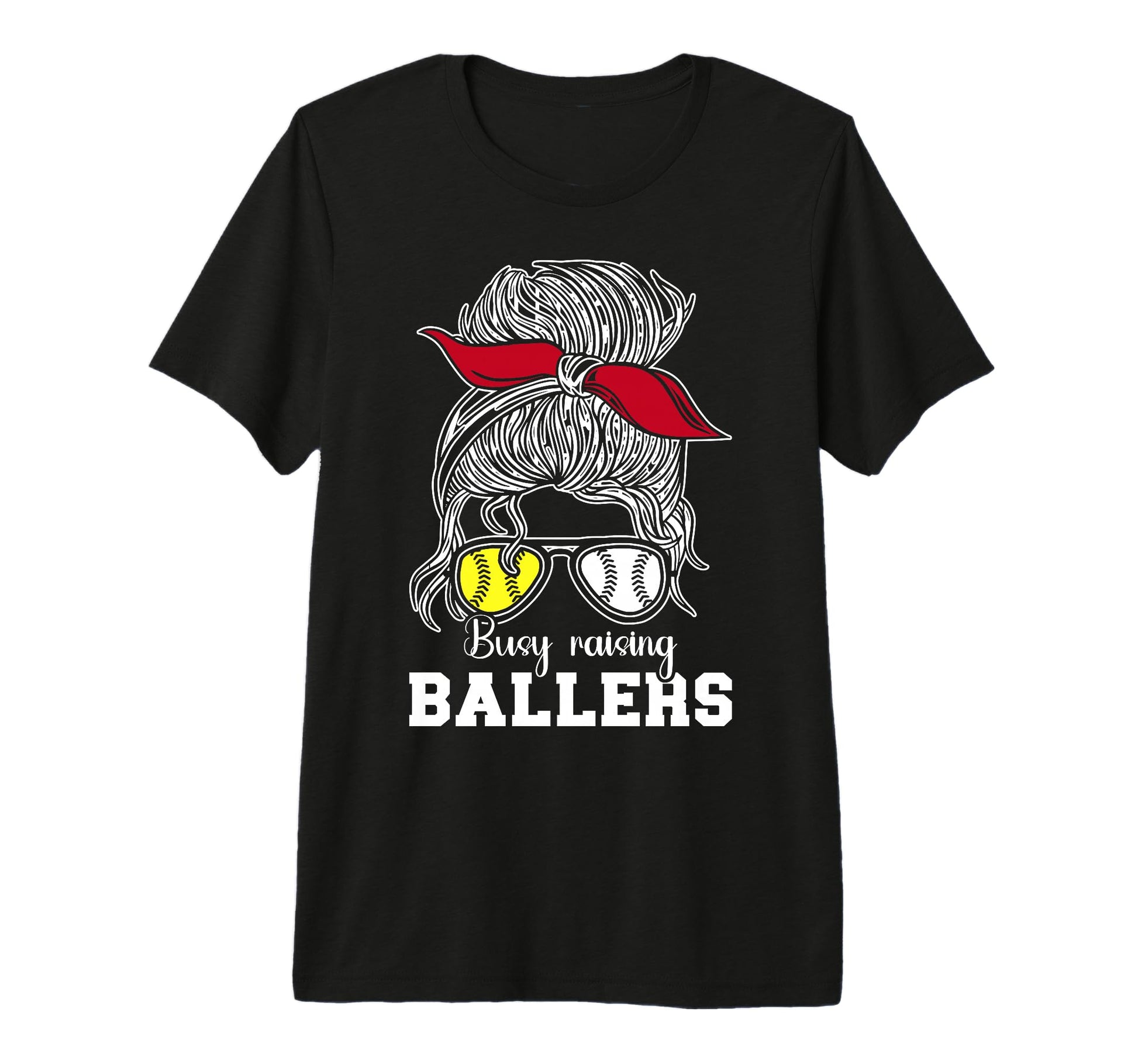 Busy Raising Ballers Baseball Softball T-Shirt - Graphic Print Men Women - T-Shirt, Sweatshirt, Hoodie