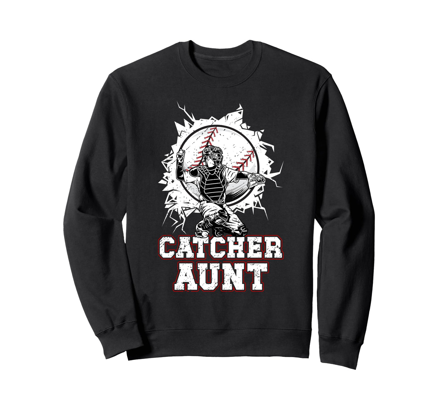 Baseball Catcher Aunt Baseball Sweatshirt - Minimalist Print Men Women - T-Shirt, Sweatshirt, Hoodie