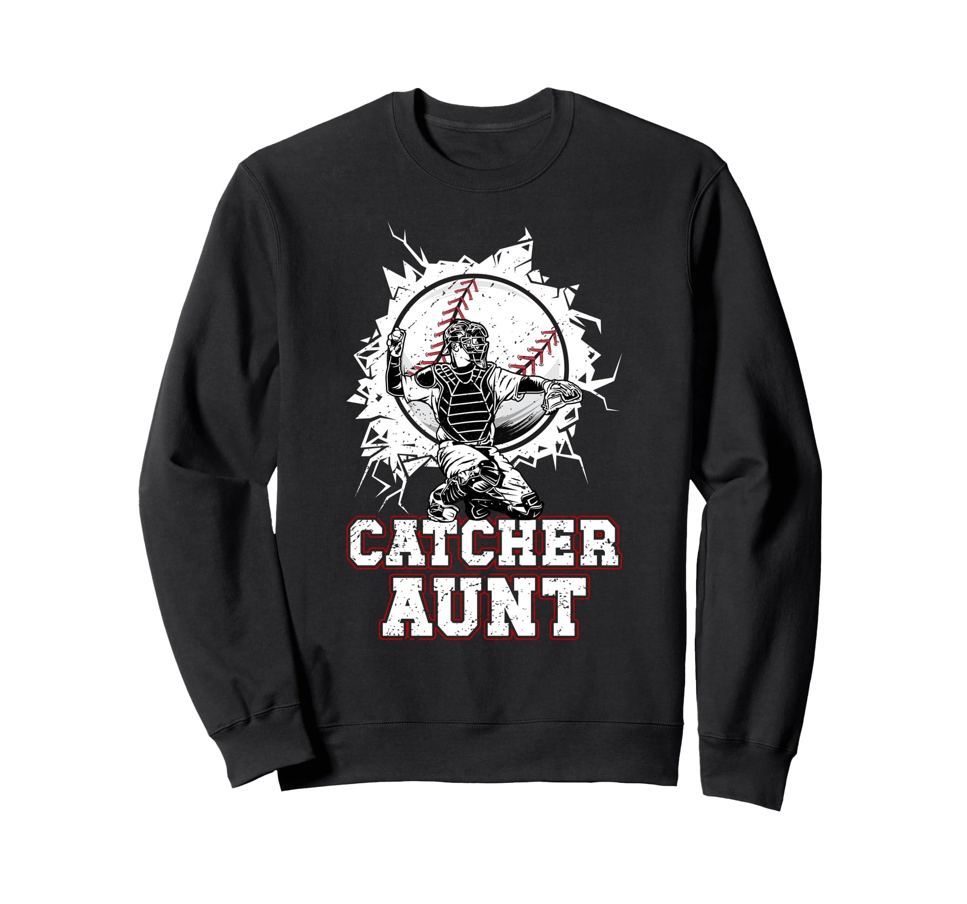 Baseball Catcher Aunt Baseball Sweatshirt - Minimalist Print Men Women - T-Shirt, Sweatshirt, Hoodie