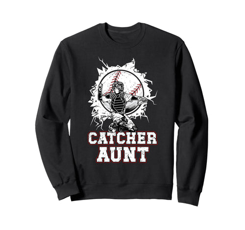 Baseball Catcher Aunt Baseball Sweatshirt - Minimalist Print Men Women - T-Shirt, Sweatshirt, Hoodie