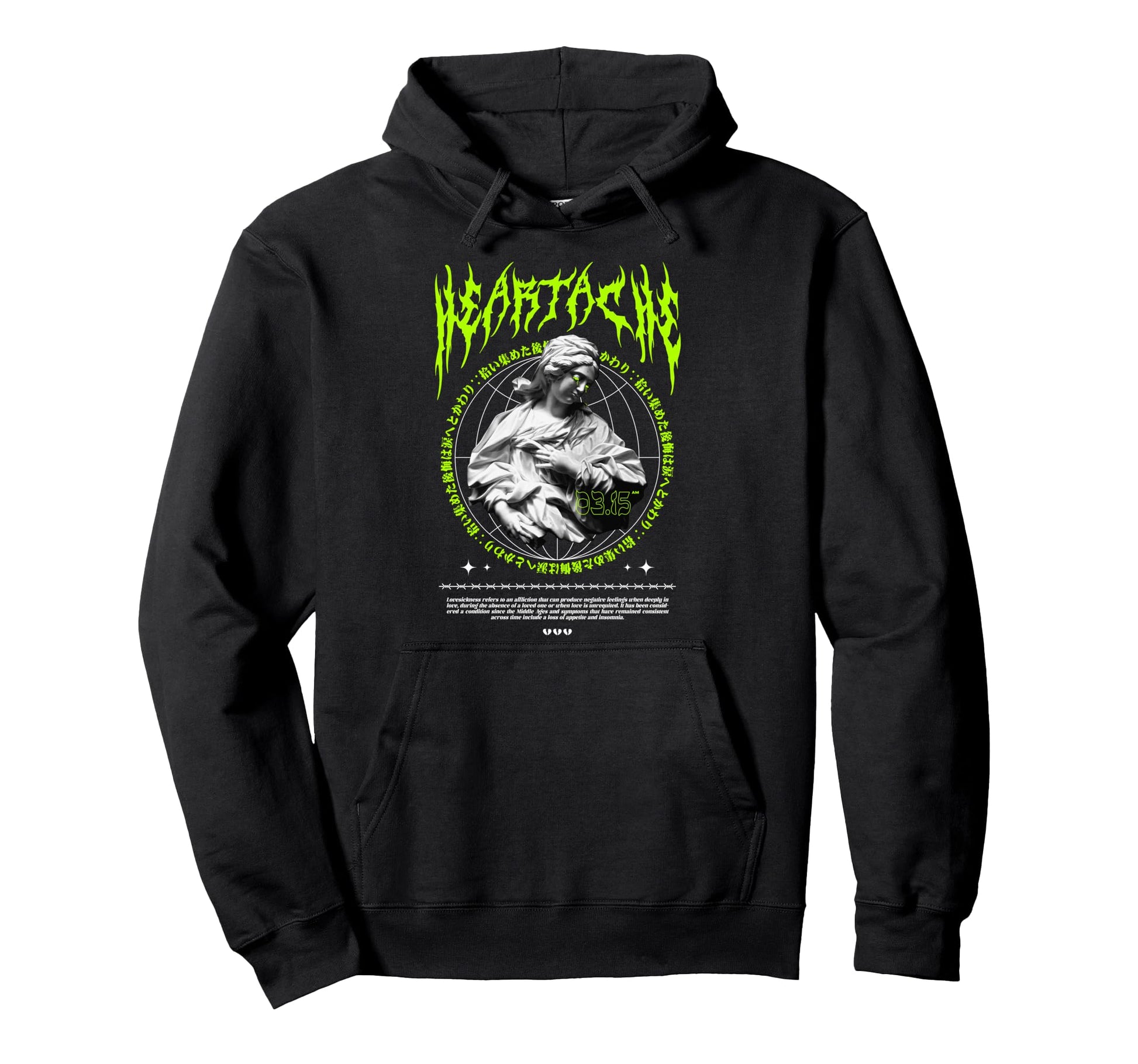 Heartache Lovesickness Greek Aesthetic Hoodie - Trendy Graphic for Adults - T-Shirt, Sweatshirt, Hoodie