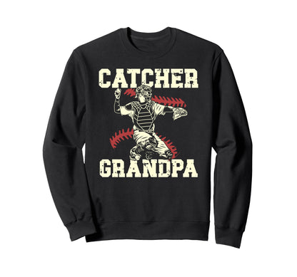 Baseball Catcher Grandpa Baseball Sweatshirt - Novelty Apparel Men Women - T-Shirt, Sweatshirt, Hoodie