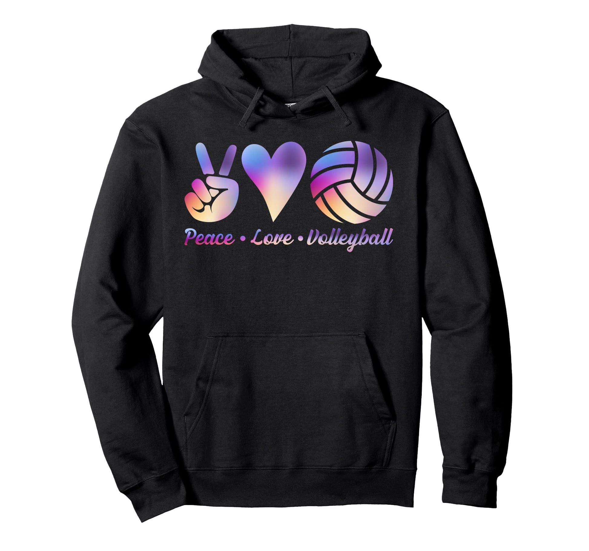 Tie Dye Volleyball Peace Love Volleyball Hoodie - Streetwear Style Unisex - T-Shirt, Sweatshirt, Hoodie