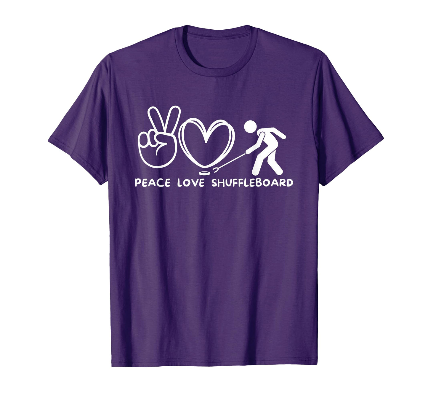 Peace Love Shuffleboard Shuffleboard T-Shirt - Streetwear Style for Adults - T-Shirt, Sweatshirt, Hoodie