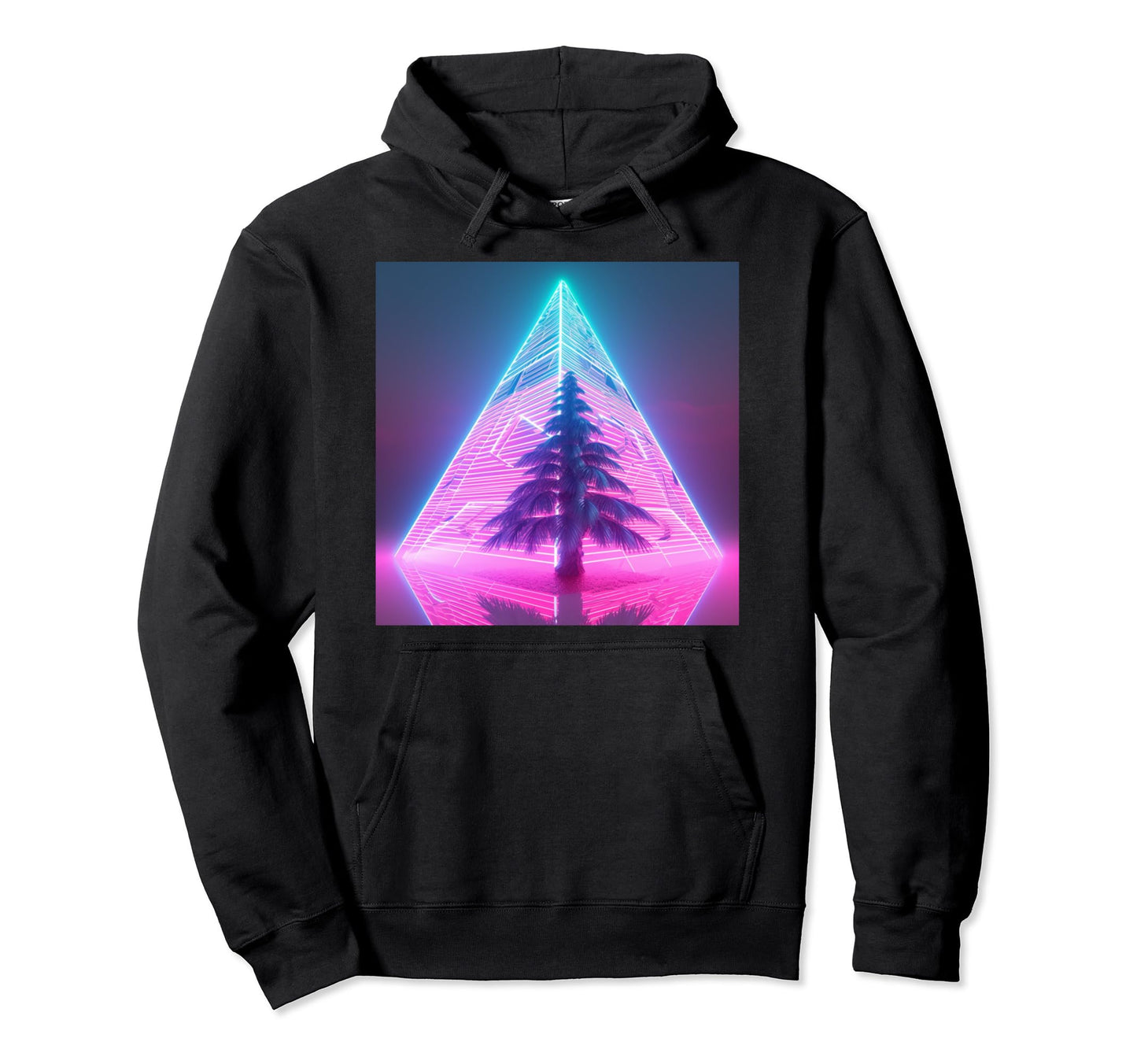 Vaporwave Core Aesthetic Tree Ai Generated Hoodie - Trendy Graphic Unisex - T-Shirt, Sweatshirt, Hoodie