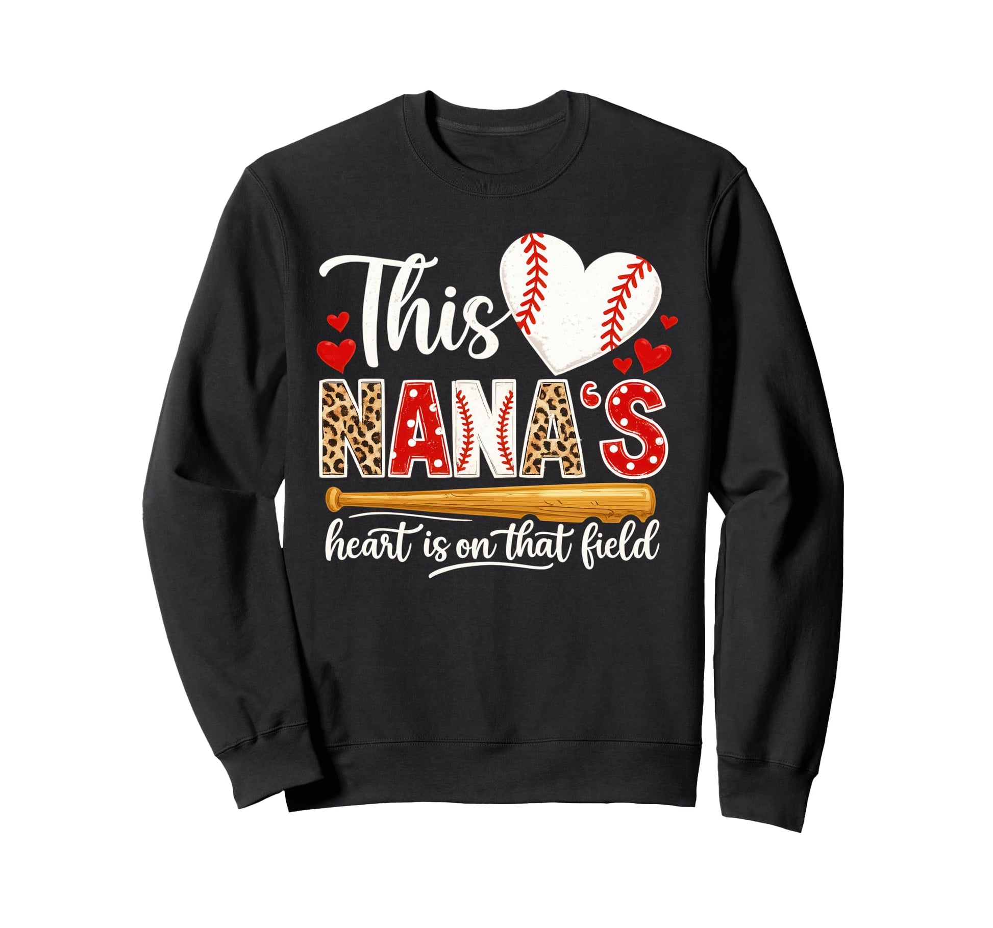 Baseball Nana Heart Field Proud Sweatshirt - Custom Art Print Men Women - T-Shirt, Sweatshirt, Hoodie