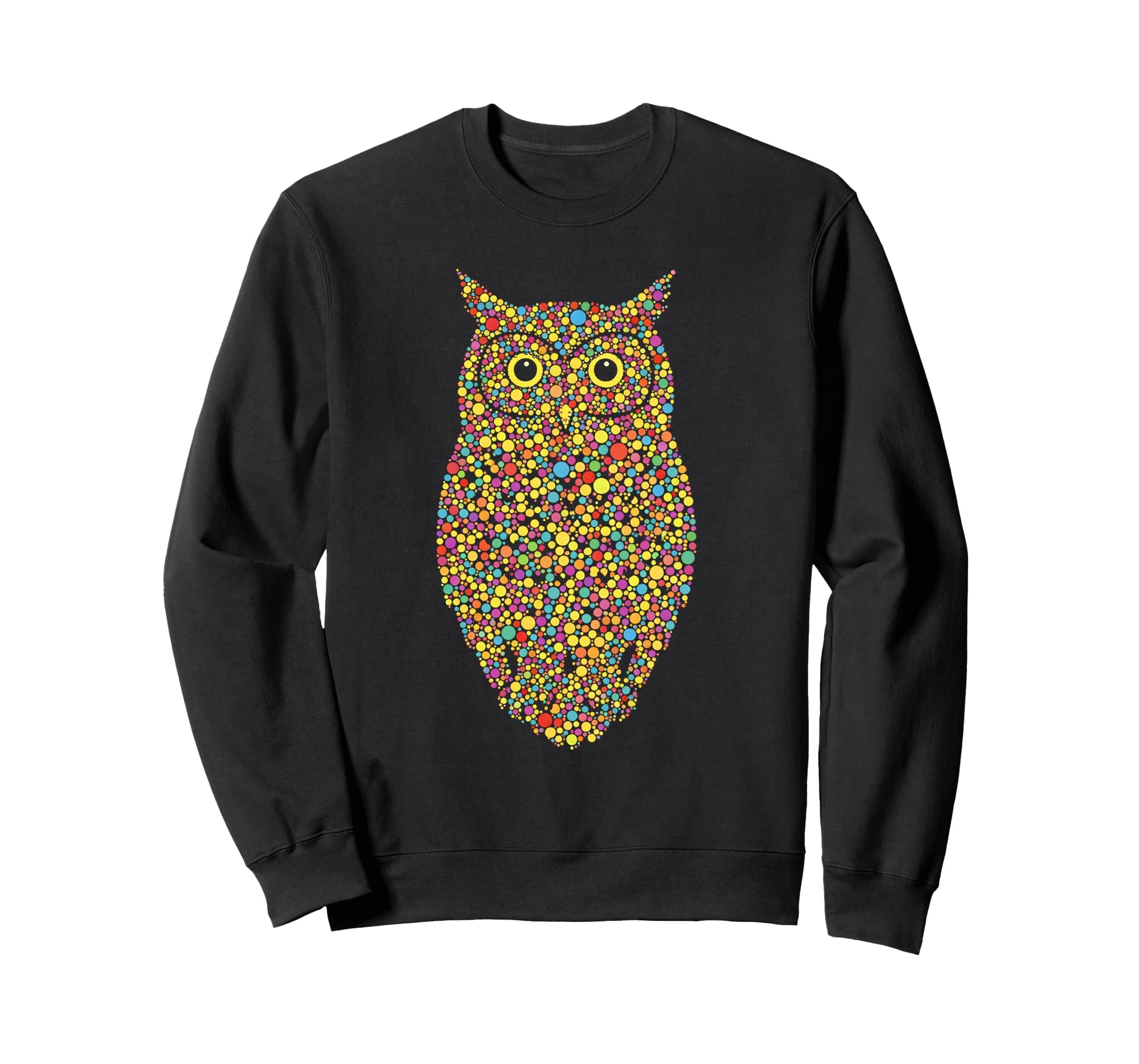 Rainbow Colorful Dots Owl Lover Sweatshirt - Streetwear Style for Adults - T-Shirt, Sweatshirt, Hoodie