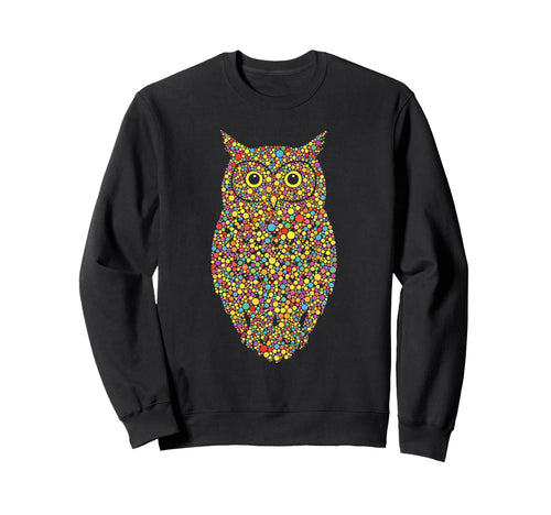 Rainbow Colorful Dots Owl Lover Sweatshirt - Streetwear Style for Adults - T-Shirt, Sweatshirt, Hoodie