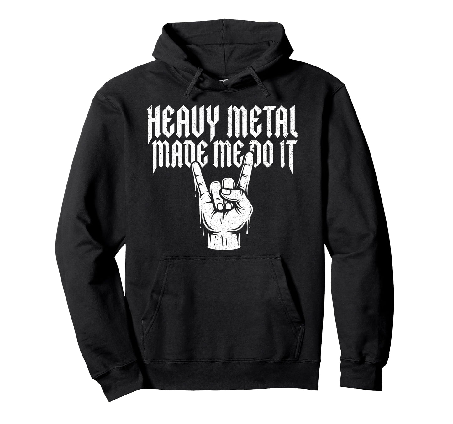 Heavy Metal Made Me Do It Rock Sign Hoodie - Minimalist Print Men Women - T-Shirt, Sweatshirt, Hoodie