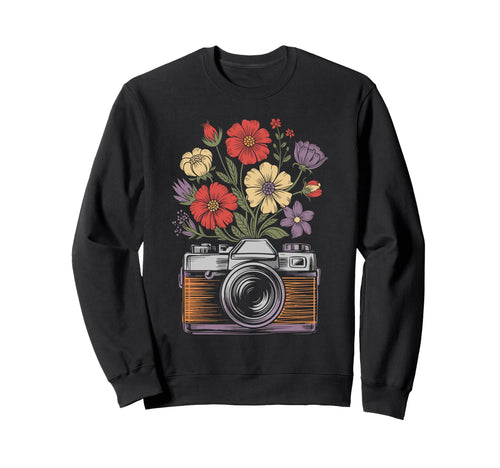 Camera Photography Art Floral Sweatshirt - Graphic Print Men Women - T-Shirt, Sweatshirt, Hoodie