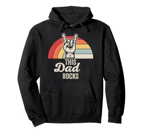 This Dad Rocks Rainbow Hand Sign Hoodie - Custom Art Print Men Women - T-Shirt, Sweatshirt, Hoodie