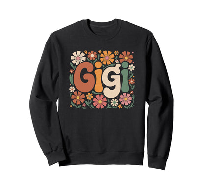 Gigi Floral Hippie Boho 70S Sweatshirt - Aesthetic Graphic Men Women - T-Shirt, Sweatshirt, Hoodie