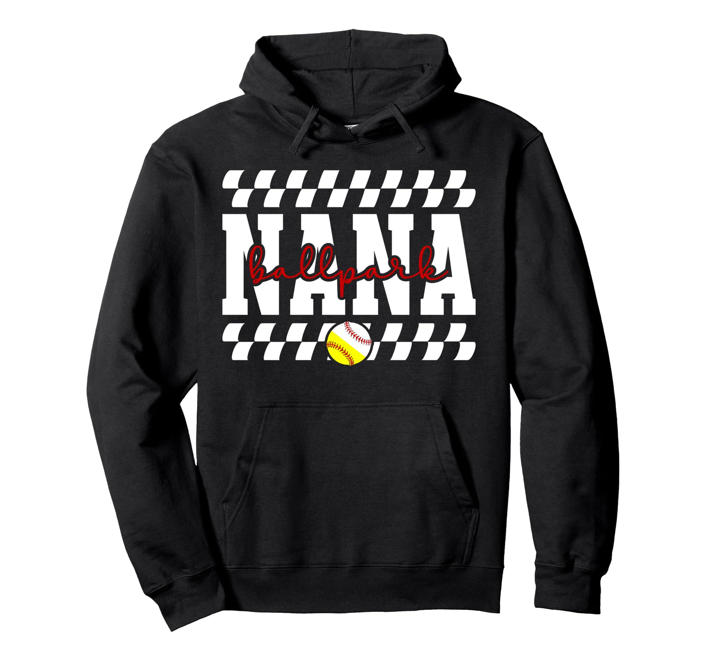 Ballpark Nana Grandma Baseball Softball Hoodie - Custom Art Print Unisex - T-Shirt, Sweatshirt, Hoodie