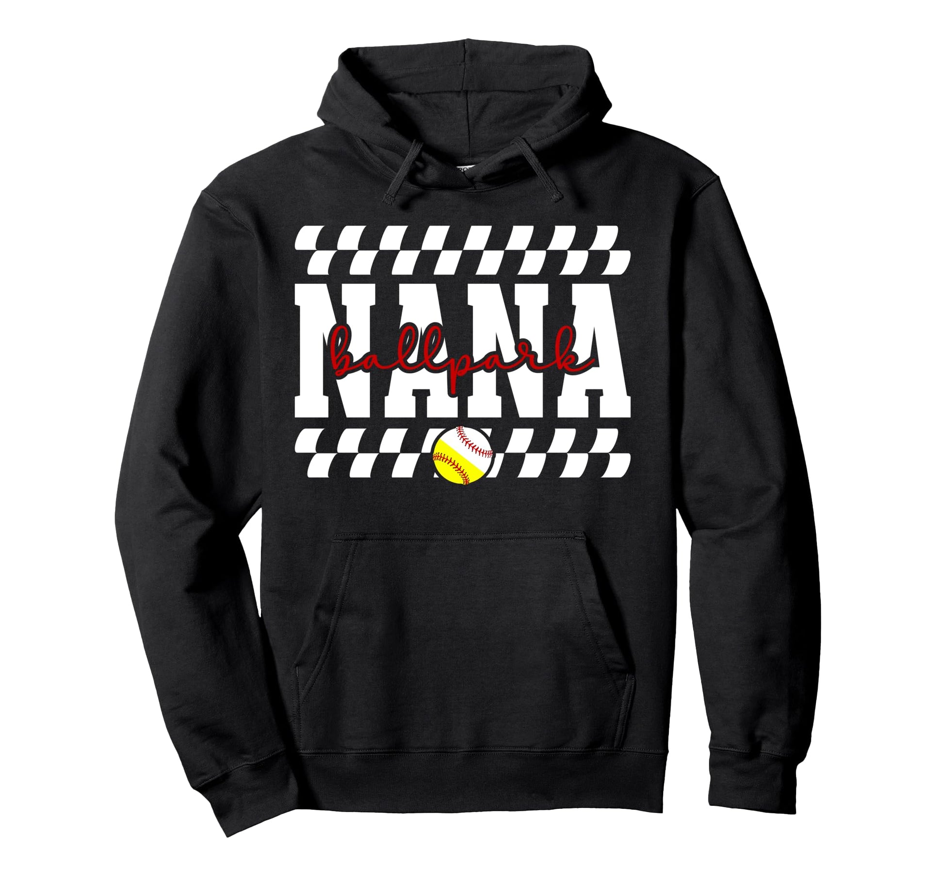 Ballpark Nana Grandma Baseball Softball Hoodie - Custom Art Print Unisex - T-Shirt, Sweatshirt, Hoodie