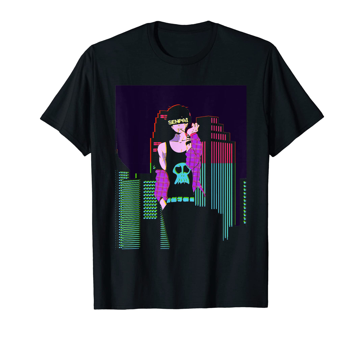 Vaporwave Aesthetic Sad Anime Goth Senpai T-Shirt - Novelty Apparel Unisex - T-Shirt, Sweatshirt, Hoodie