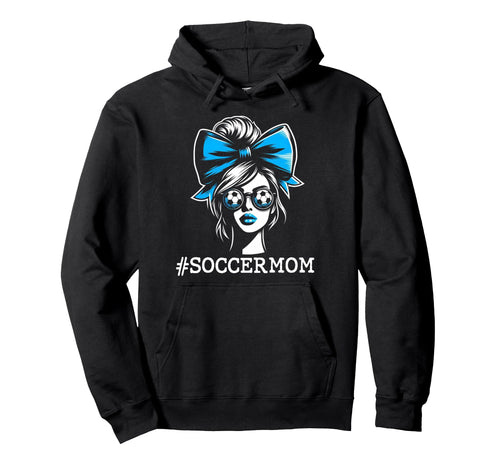Soccer Mom Bow Football Mama Mothers Hoodie - Fun Novelty Design Unisex - T-Shirt, Sweatshirt, Hoodie