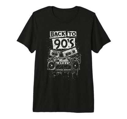 Back To 90S Boombox Cassette Tape Grunge T-Shirt - Unique Graphic Unisex - T-Shirt, Sweatshirt, Hoodie