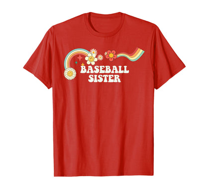 Groovy Funny Baseball Sister T-Shirt - Aesthetic Graphic Men Women - T-Shirt, Sweatshirt, Hoodie