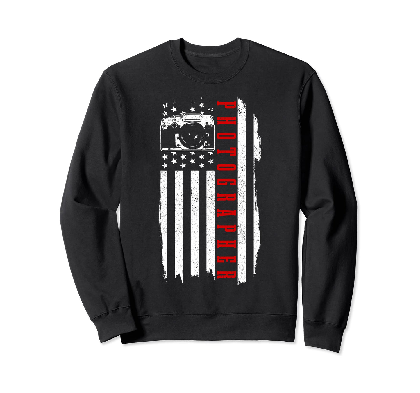 Patriotic Photographer Us Flag Camera Sweatshirt - Novelty Apparel Unisex - T-Shirt, Sweatshirt, Hoodie