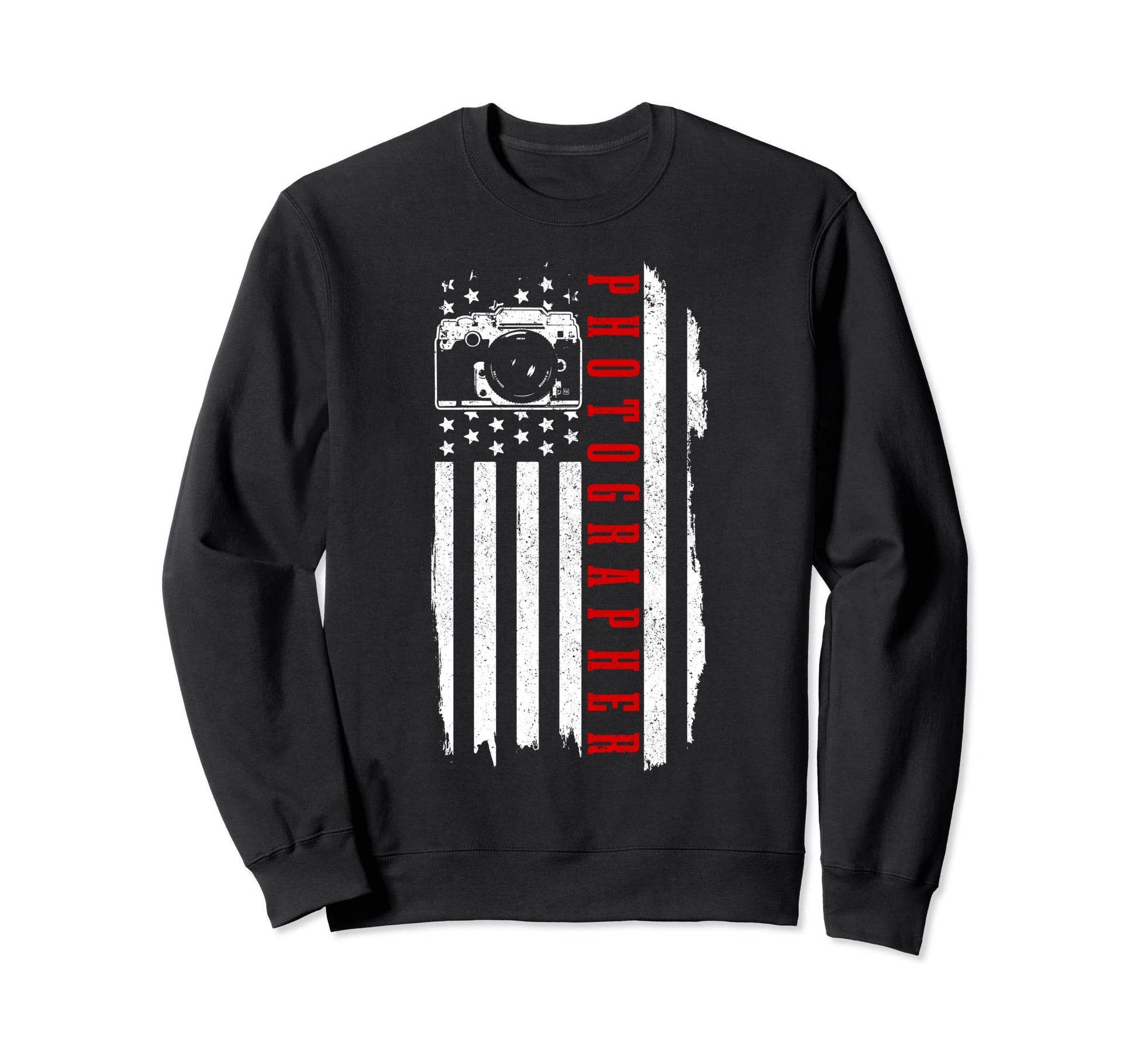 Patriotic Photographer Us Flag Camera Sweatshirt - Novelty Apparel Unisex - T-Shirt, Sweatshirt, Hoodie