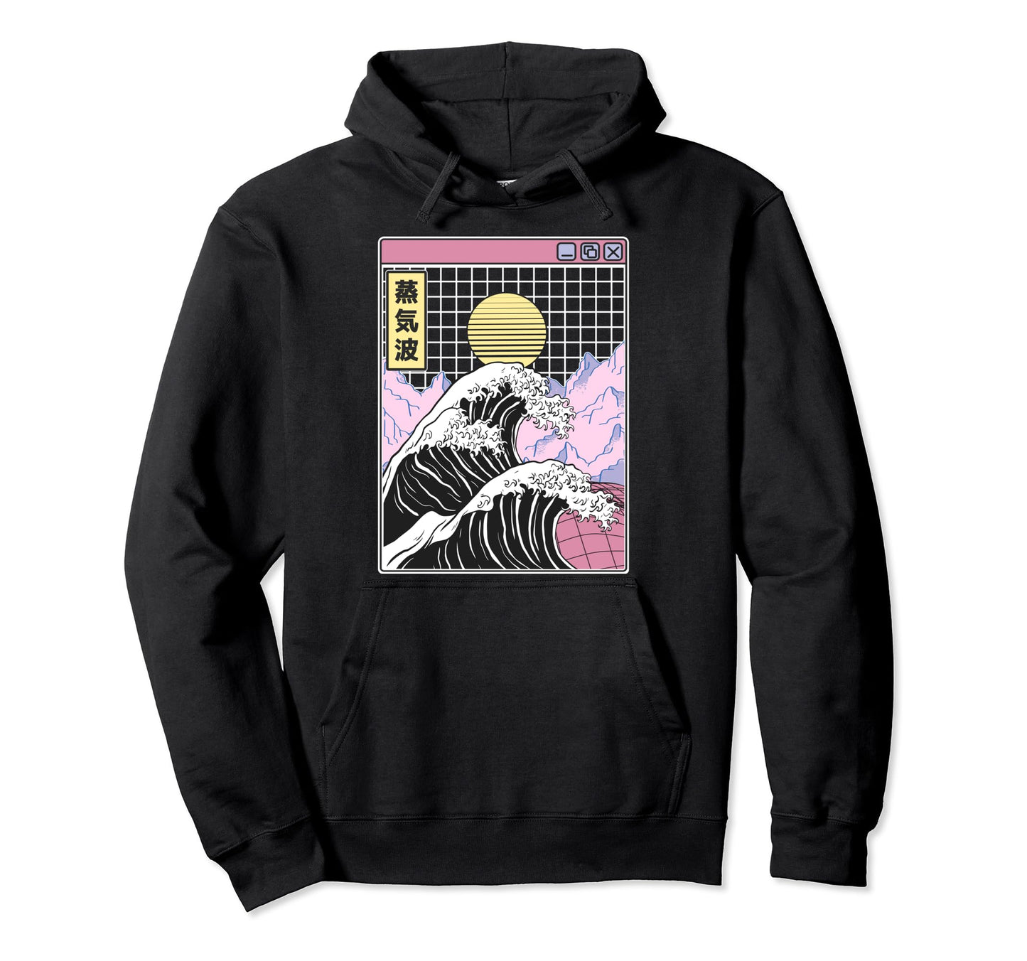 Kanagawa Wave Japan Digital Landscape Hoodie - Graphic Print Men Women - T-Shirt, Sweatshirt, Hoodie