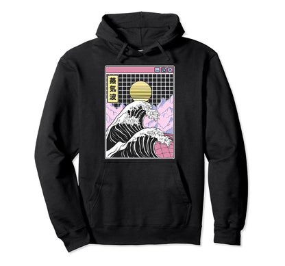 Kanagawa Wave Japan Digital Landscape Hoodie - Graphic Print Men Women - T-Shirt, Sweatshirt, Hoodie
