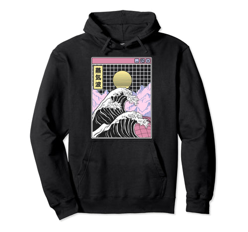 Kanagawa Wave Japan Digital Landscape Hoodie - Graphic Print Men Women - T-Shirt, Sweatshirt, Hoodie
