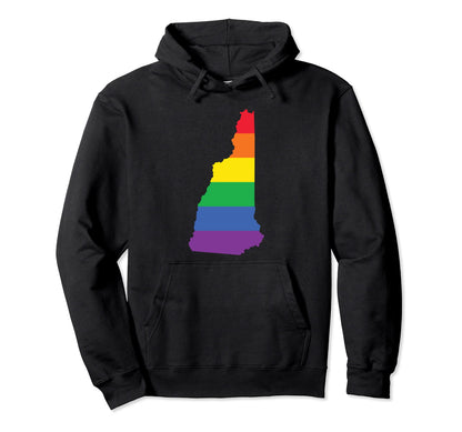 New Hampshire Lgbtq Rainbow Flag Gay Pride Hoodie - Graphic Print Men Women - T-Shirt, Sweatshirt, Hoodie