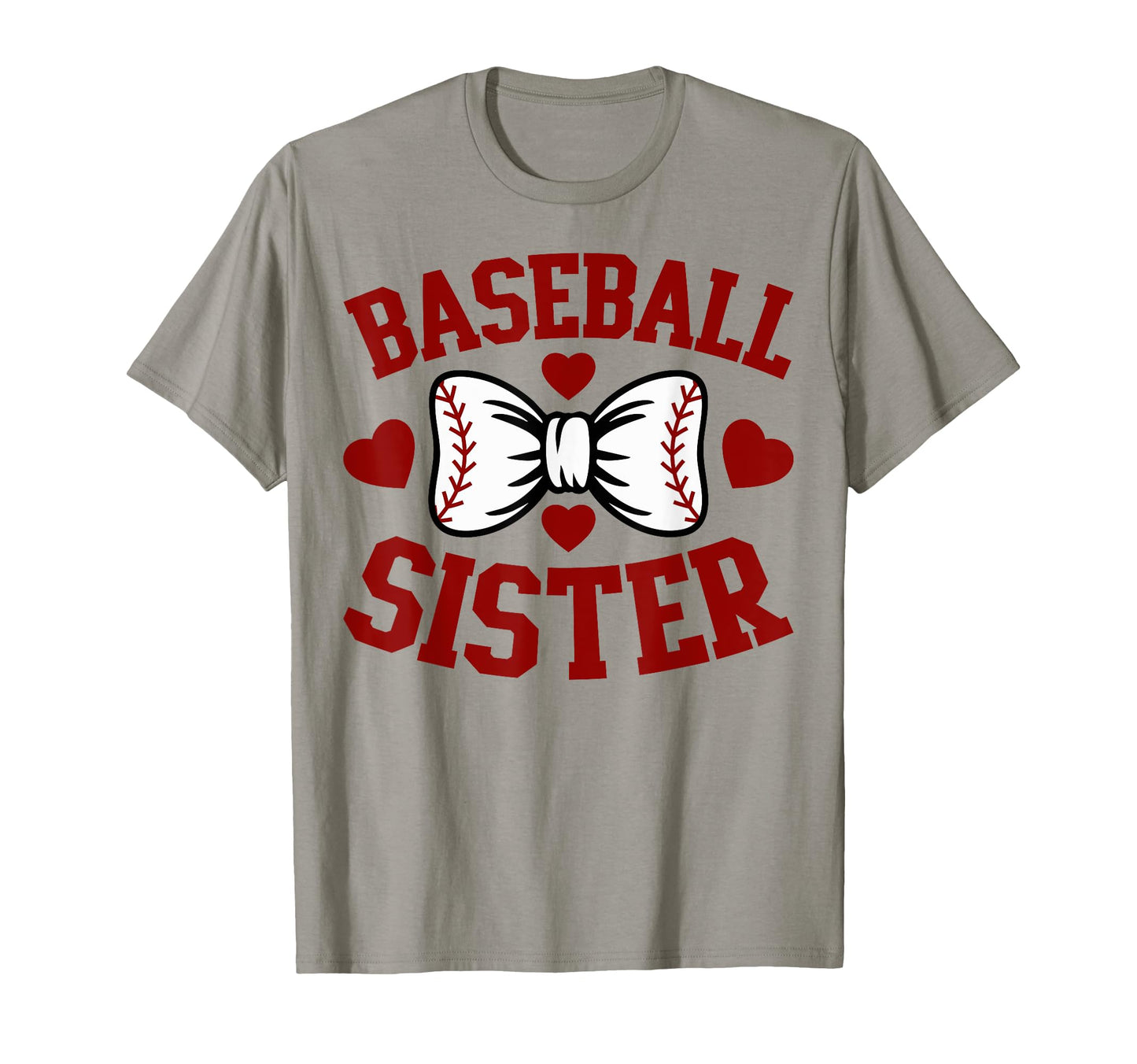 Baseball Sister Heart Bow Softball And T-Shirt - Graphic Print Men Women - T-Shirt, Sweatshirt, Hoodie