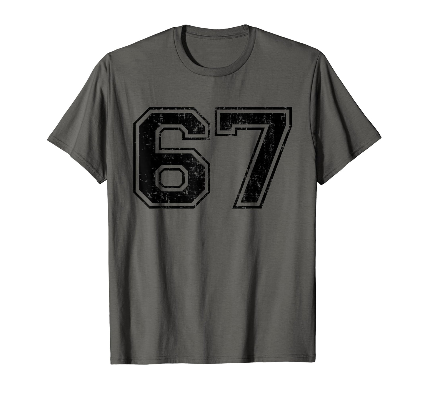 Number 67 Varsity Distressed Sport Team T-Shirt - Streetwear Style Unisex - T-Shirt, Sweatshirt, Hoodie