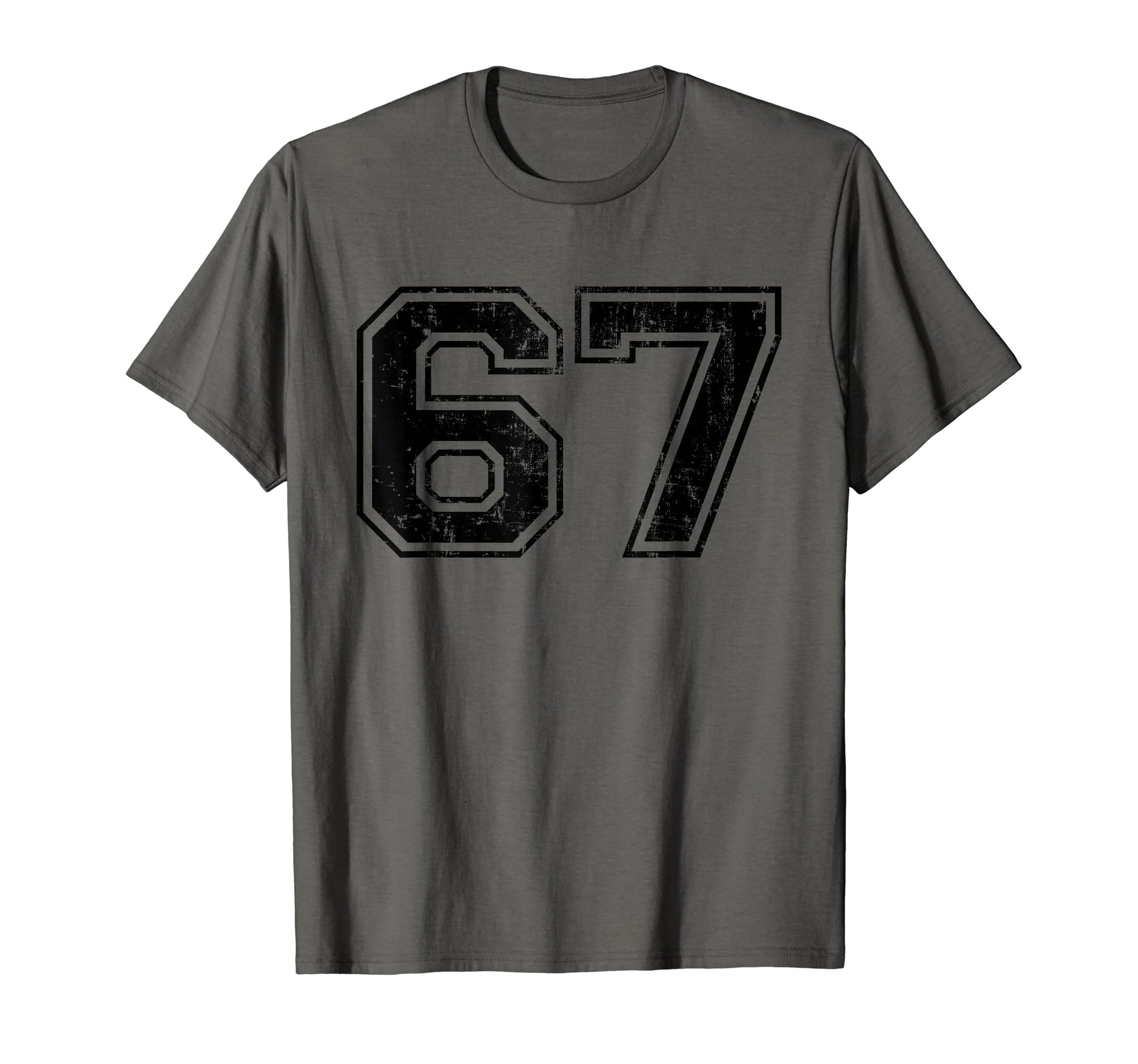 Number 67 Varsity Distressed Sport Team T-Shirt - Streetwear Style Unisex - T-Shirt, Sweatshirt, Hoodie
