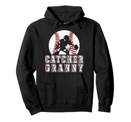 Baseball Catcher Granny Baseball Catcher Hoodie - Aesthetic Graphic Unisex - T-Shirt, Sweatshirt, Hoodie