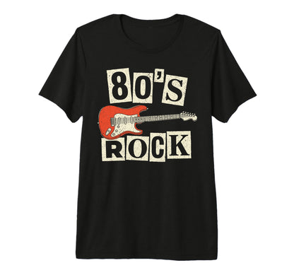 80S Rock Electric Guitar Rock N Roll Rock T-Shirt - Graphic Print Unisex - T-Shirt, Sweatshirt, Hoodie