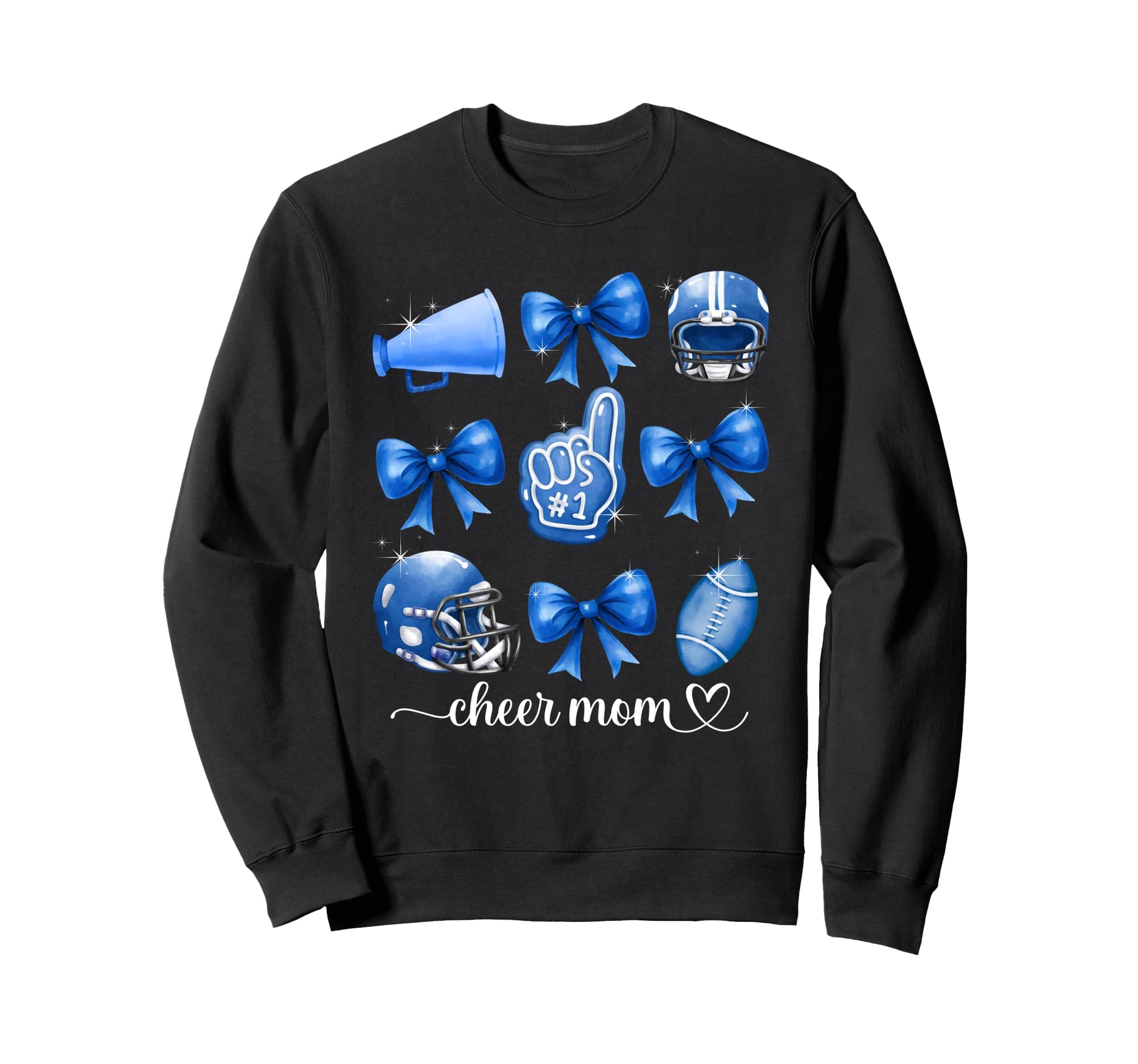Football And Cheer Mom Football Sweatshirt - Aesthetic Graphic for Adults - T-Shirt, Sweatshirt, Hoodie