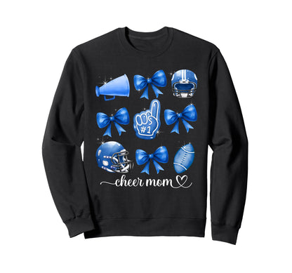 Football And Cheer Mom Football Sweatshirt - Aesthetic Graphic for Adults - T-Shirt, Sweatshirt, Hoodie