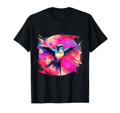 Vaporwave Aesthetic Tree Swallow T-Shirt - Unique Graphic Unisex - T-Shirt, Sweatshirt, Hoodie