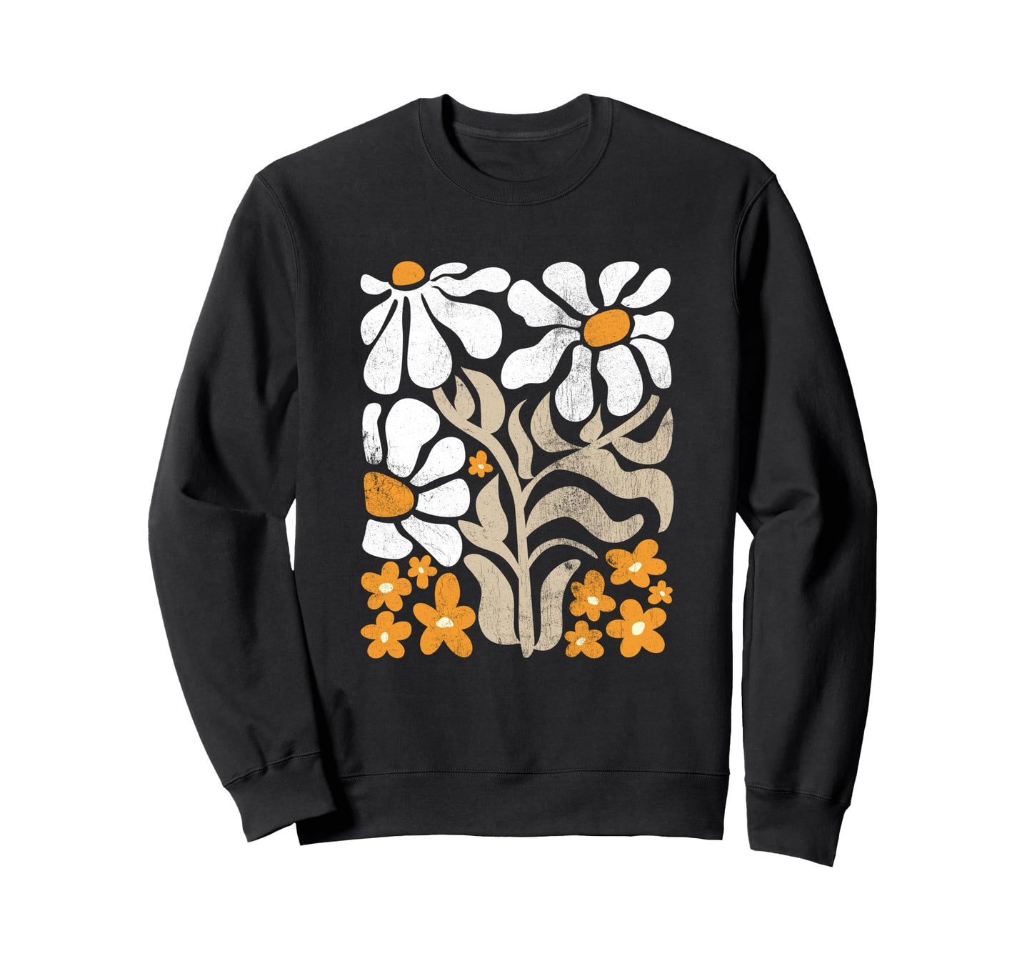 Boho Flowers Abstract Daisies Sweatshirt - Trendy Graphic for Adults - T-Shirt, Sweatshirt, Hoodie
