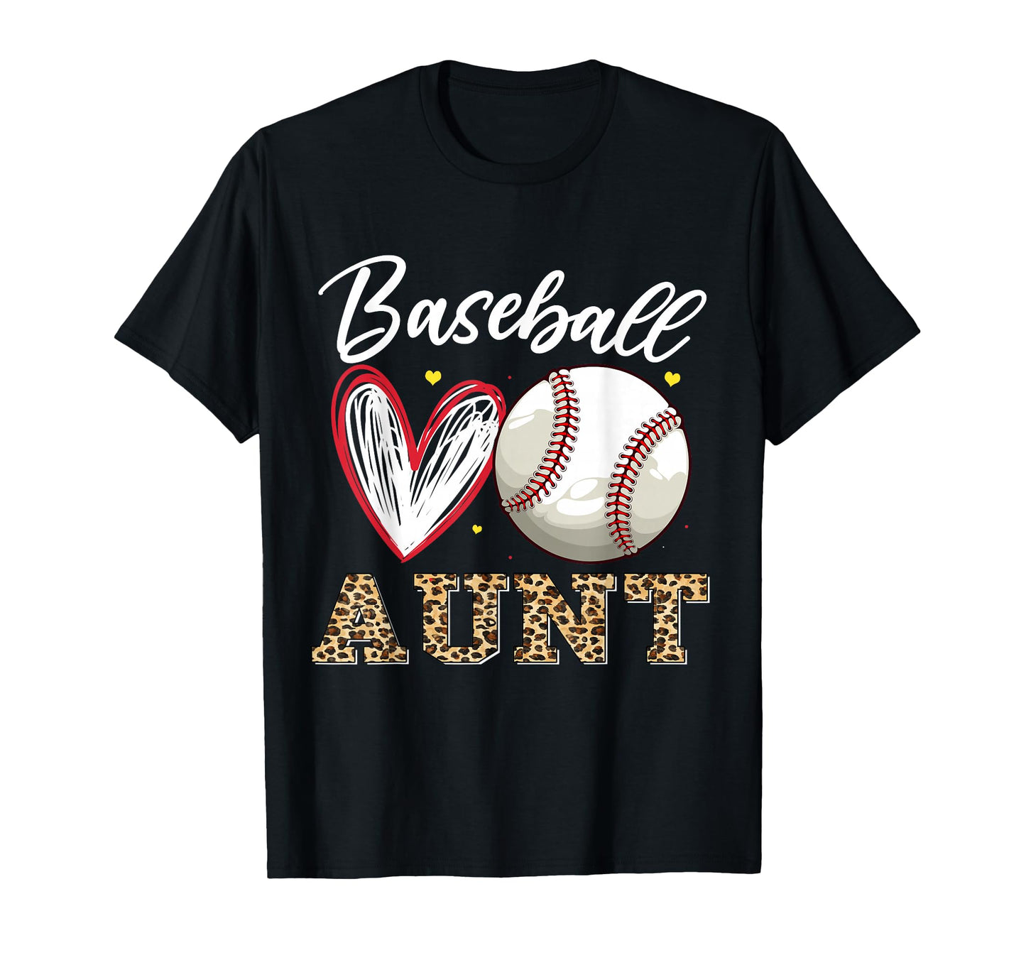 Baseball Aunt Leopard Family Matching T-Shirt - Casual Everyday Wear Unisex - T-Shirt, Sweatshirt, Hoodie