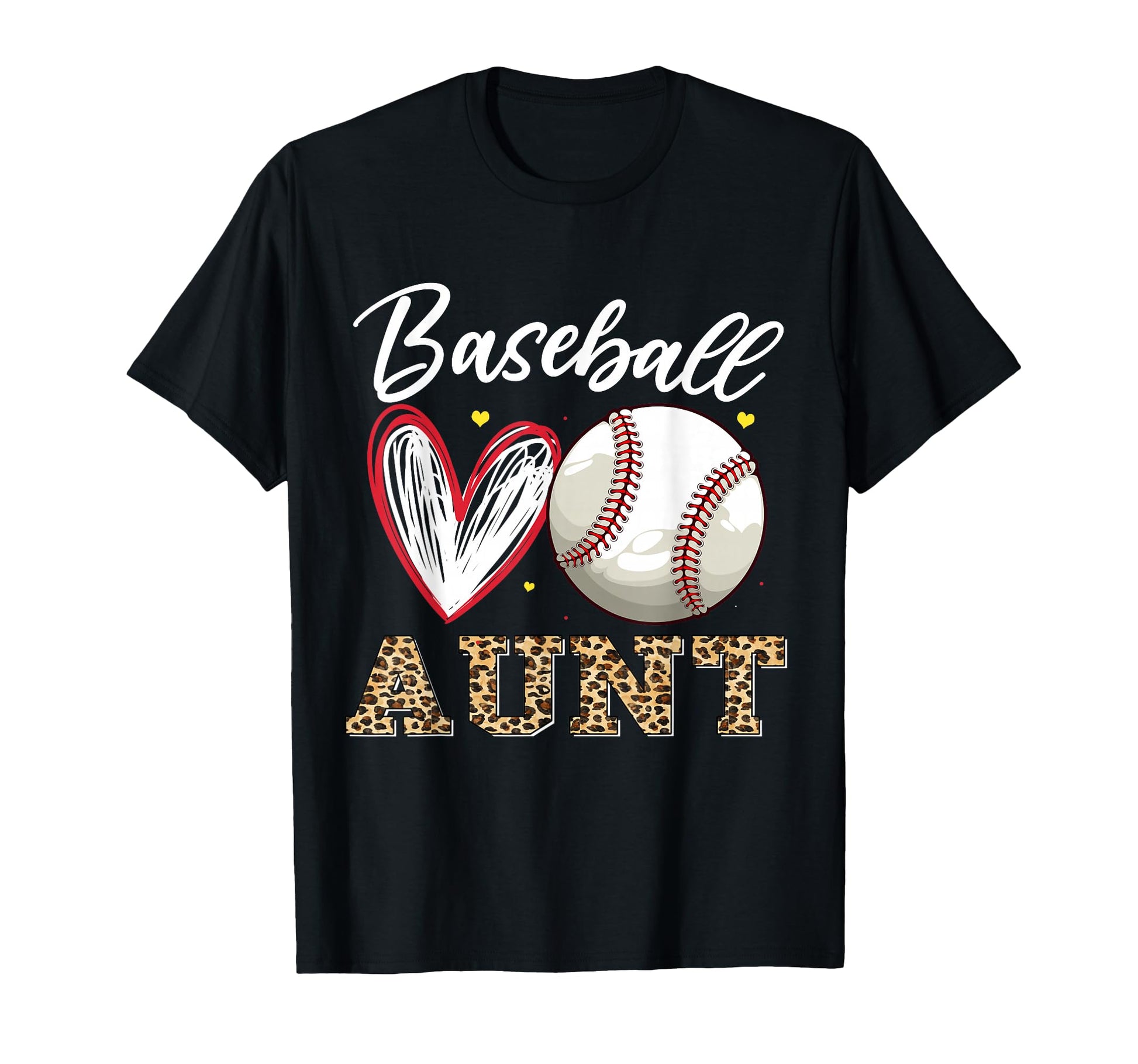 Baseball Aunt Leopard Family Matching T-Shirt - Casual Everyday Wear Unisex - T-Shirt, Sweatshirt, Hoodie