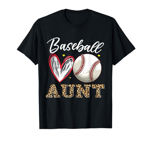 Baseball Aunt Leopard Family Matching T-Shirt - Casual Everyday Wear Unisex - T-Shirt, Sweatshirt, Hoodie