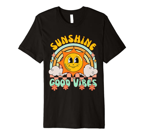 Sunshine Groovy Vibes Funny Sun T-Shirt - Minimalist Print for Adults - T-Shirt, Sweatshirt, Hoodie