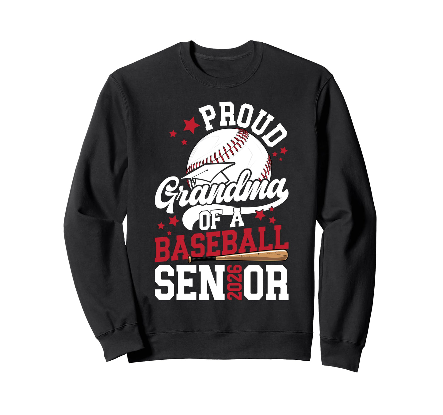 Proud Grandma Baseball Senior Sweatshirt - Custom Art Print Men Women - T-Shirt, Sweatshirt, Hoodie