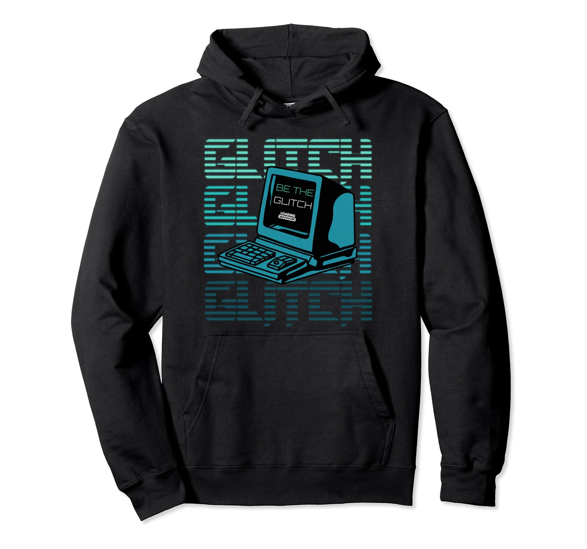 Be Glitch Retrowave Vaporwave Glitch Hoodie - Unique Graphic for Adults - T-Shirt, Sweatshirt, Hoodie