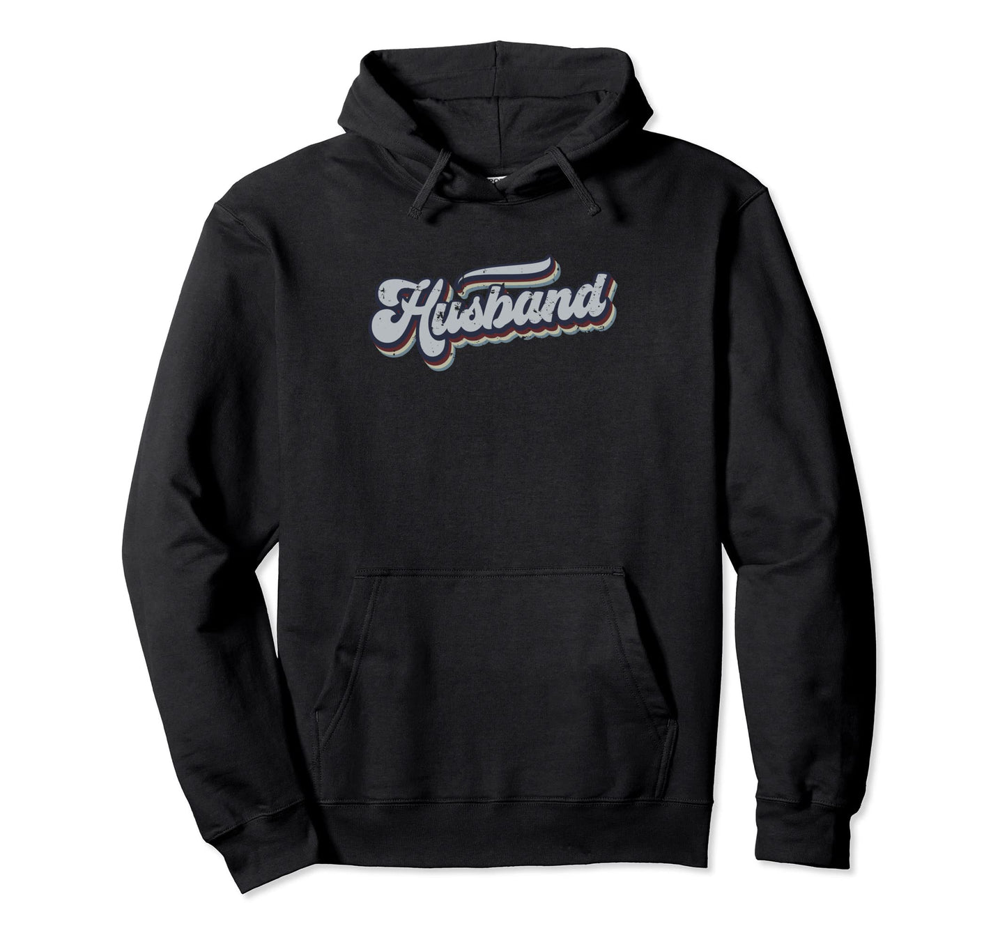 Husband Distressed Rainbow Gift Hoodie - Minimalist Print for Adults - T-Shirt, Sweatshirt, Hoodie