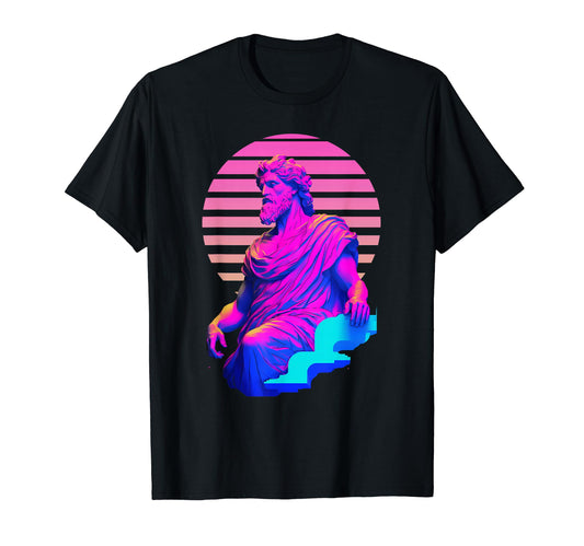 Zeus Vaporwave Aesthetic Greek God T-Shirt - Graphic Print Men Women - T-Shirt, Sweatshirt, Hoodie