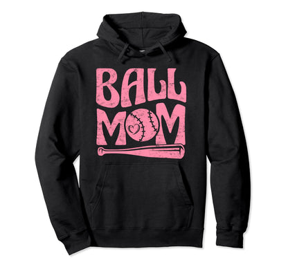 Baseball Mom Pride Heart And Bat Love Game Hoodie - Novelty Apparel Unisex - T-Shirt, Sweatshirt, Hoodie